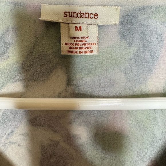 Sundance Samantha Sugarplum Garden Floral Blouse Silk V Neck Pintuck Watercolor - Picture 3 of 11